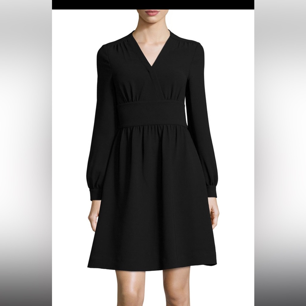 Kate Spade belted flare black dress